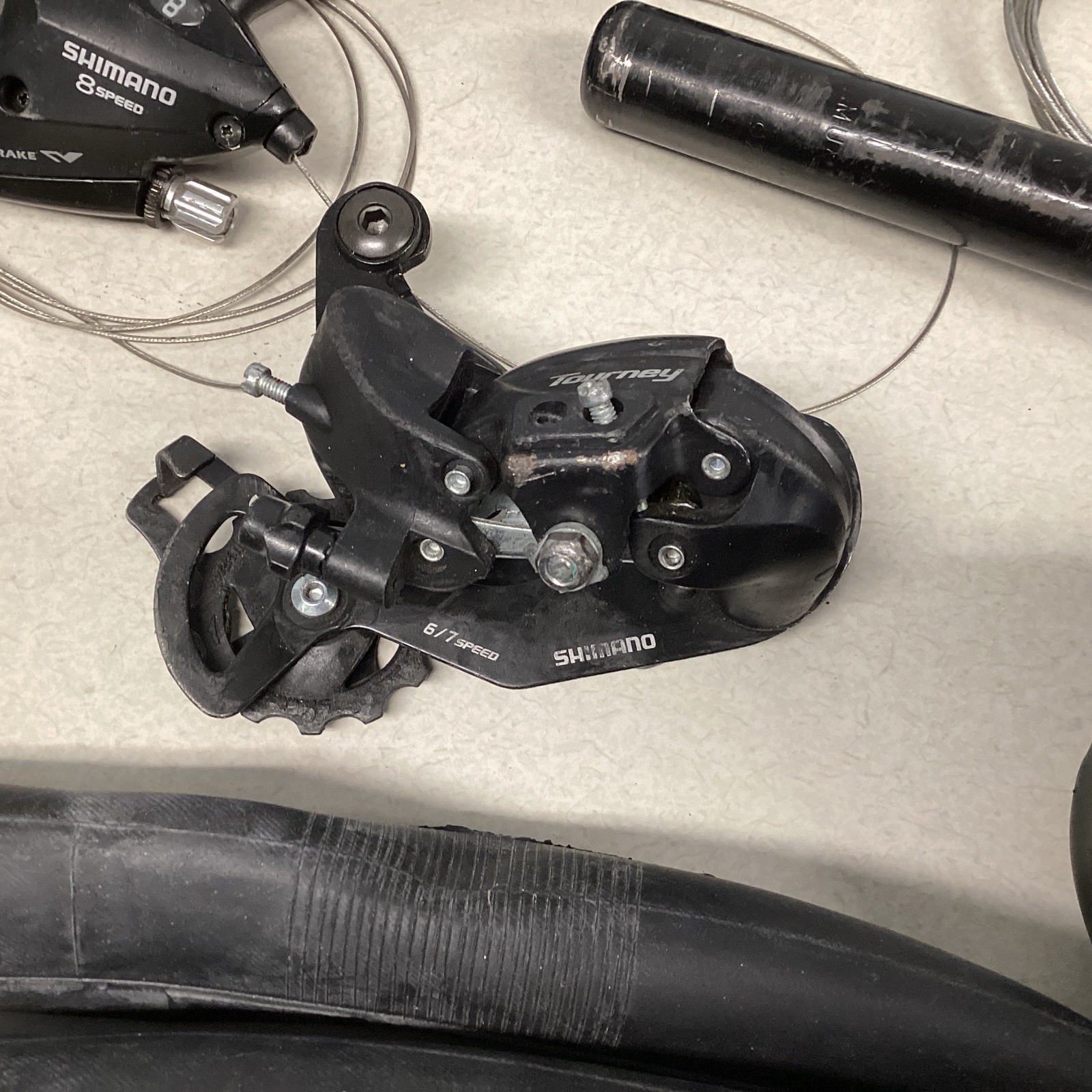 Lot Of Assorted Bicycle Parts – Derailleurs, Brakes, Saddles, Cassette, etc. #1