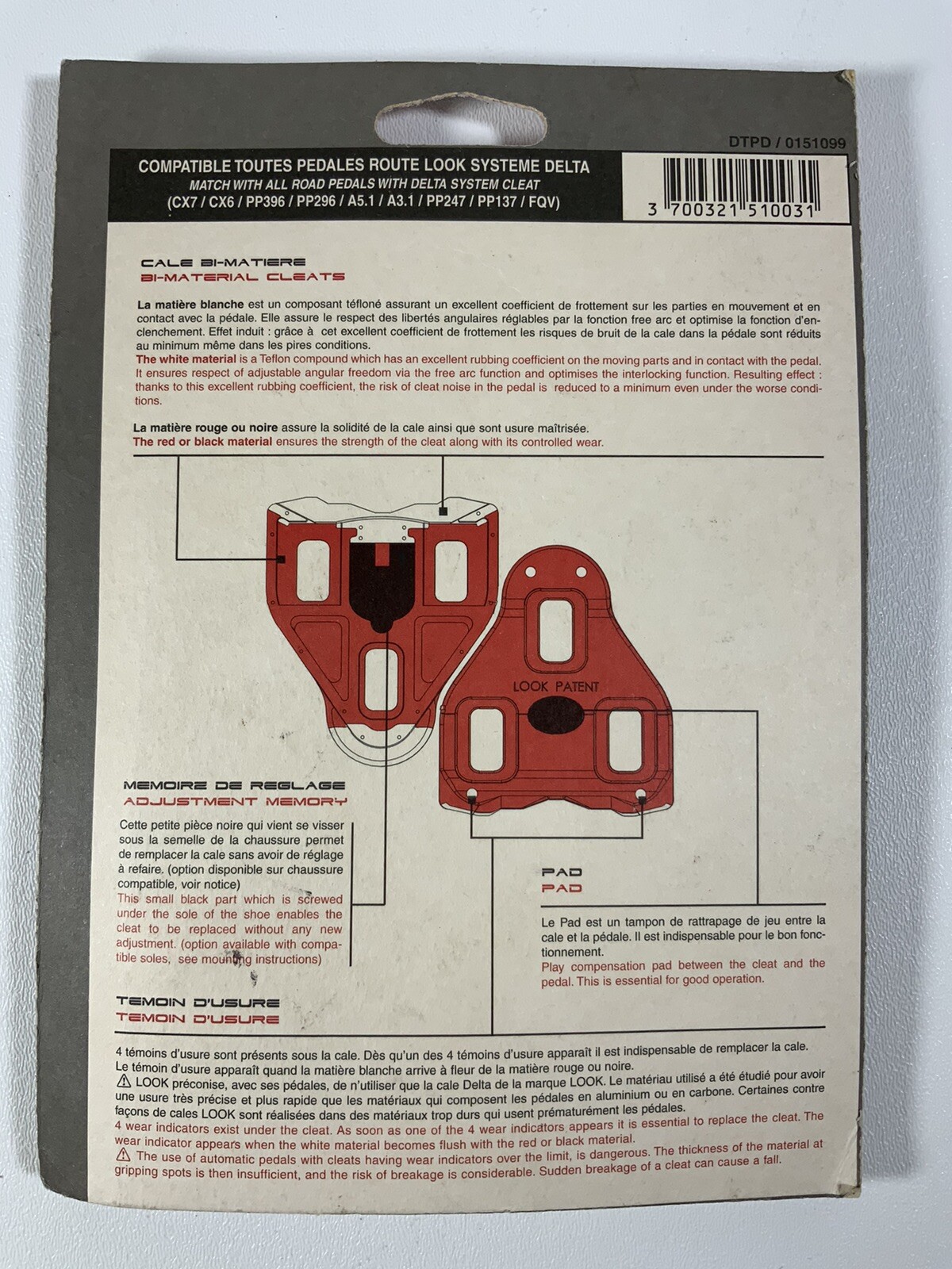 1 Pair Delta Bicycle Bike Pedal Cleats From France See Photos For Description
