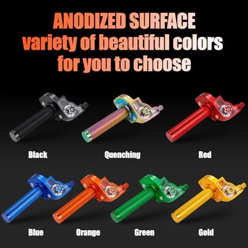 7/8″ 22mm Dirt Bike Throttle Assembly,Aluminum Alloy Transparent Design Black