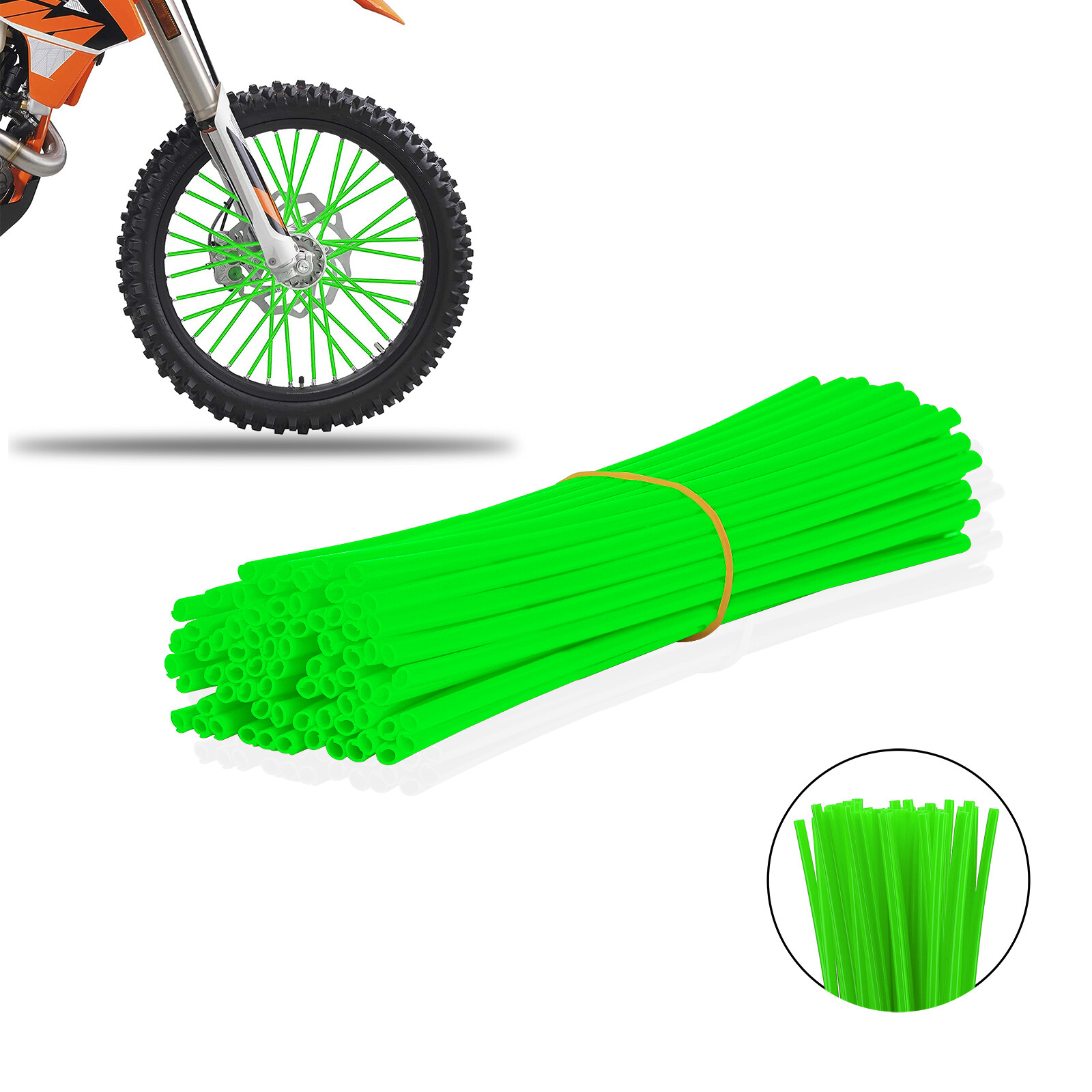 72Pcs Motorcycle Dirt Bike Spoke Skins Covers Wraps Wheel Rim Guard Protector