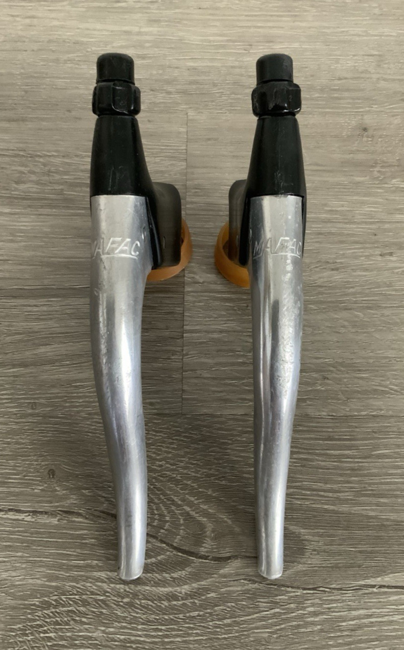 MAFAC COURSE BRAKE LEVERS NON-AERO BLACK AND SILVER 144 GRAMS