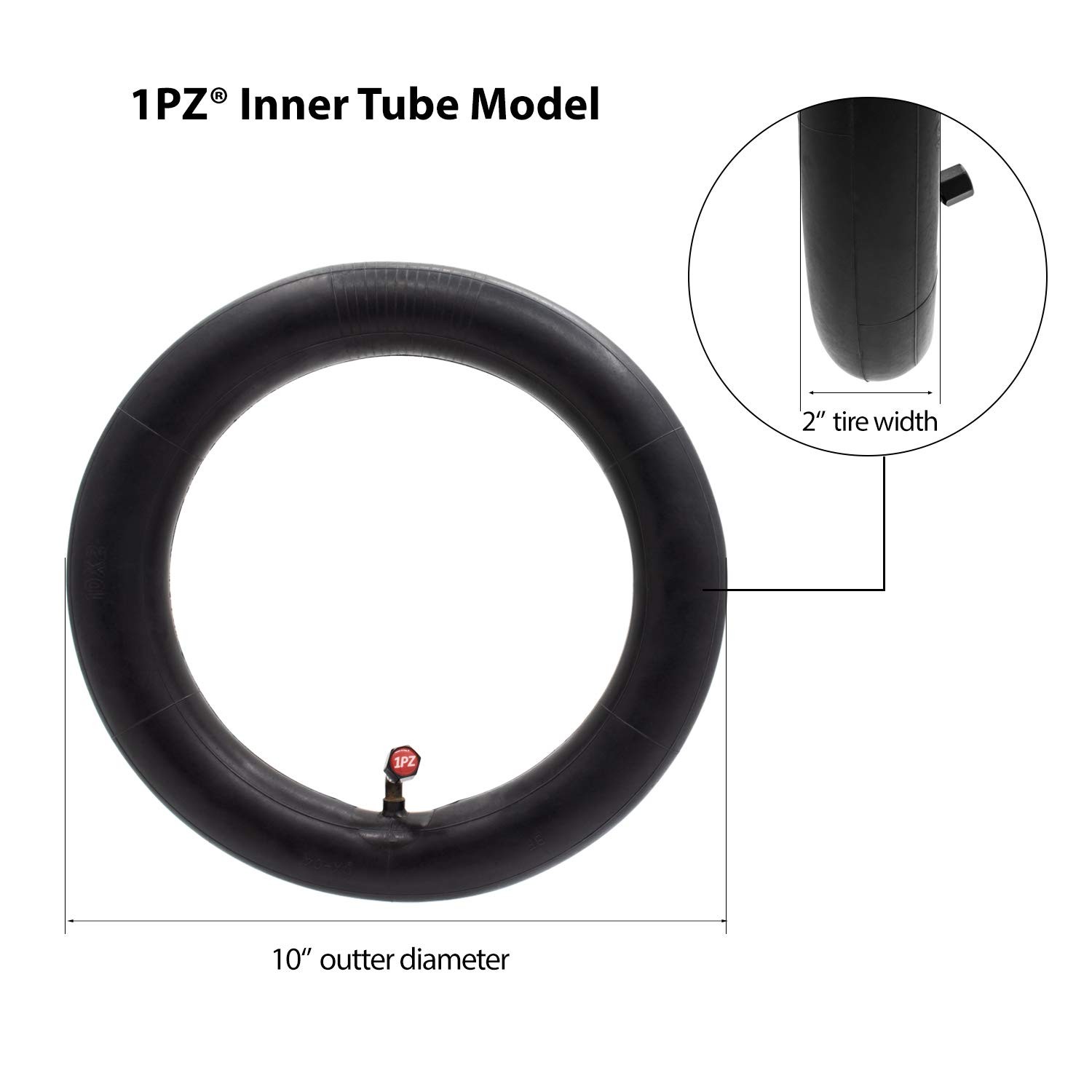 1PZ 2-Pack Heavy-Duty 90° Valve 10×2 10×2.125 Inner Tube Replacement for 10×1…