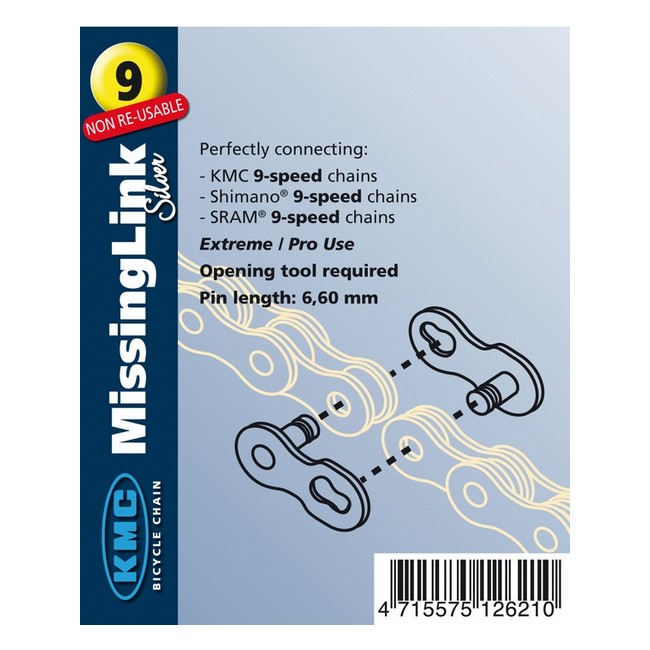 Missinglink 9 Speed Non Reusable Silver 6.6 Mm 525249060 KMC Link Gi