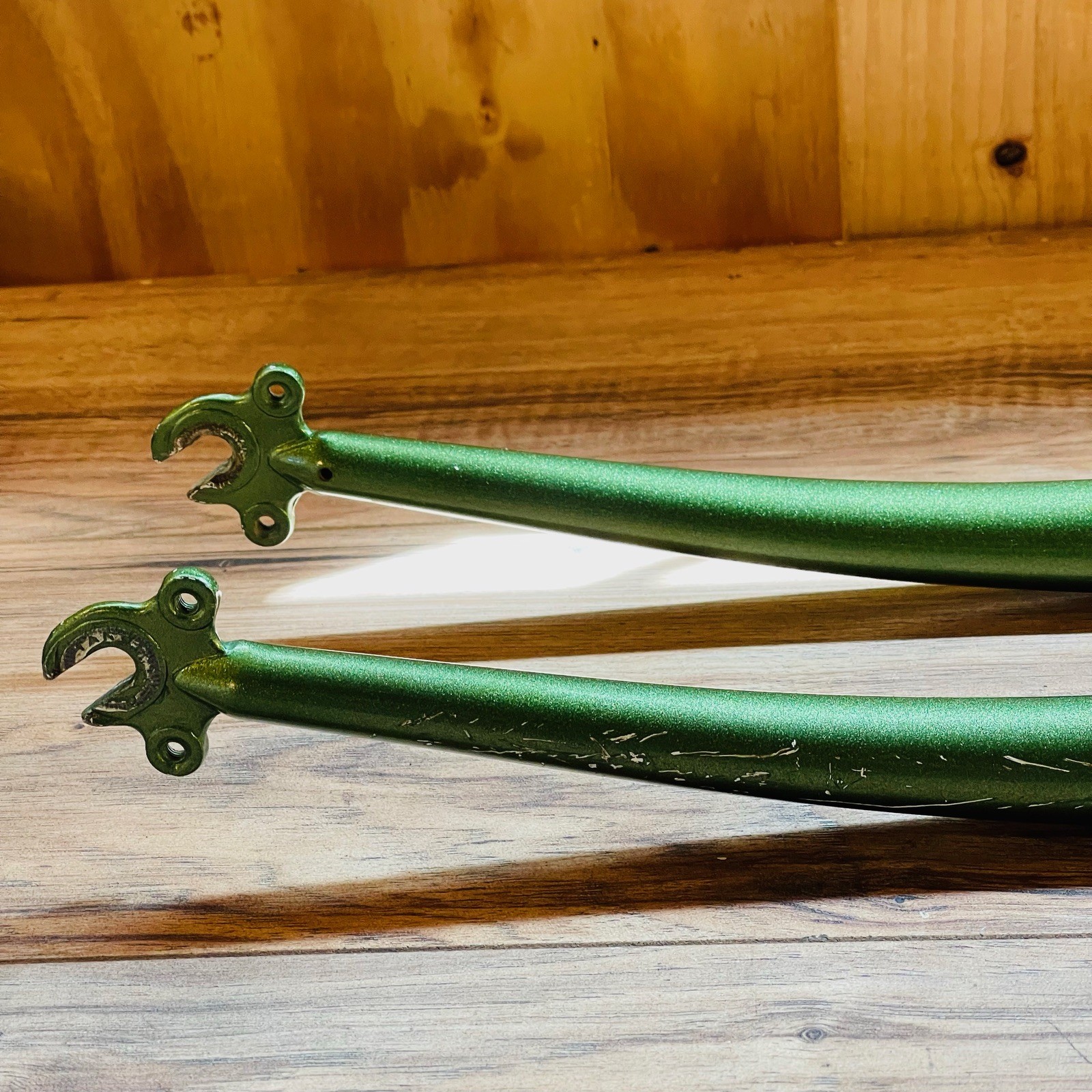 Vintage Tange MTB Fork 1-Inch Threaded 26 Canti Rim Brake 144mm Green 768g