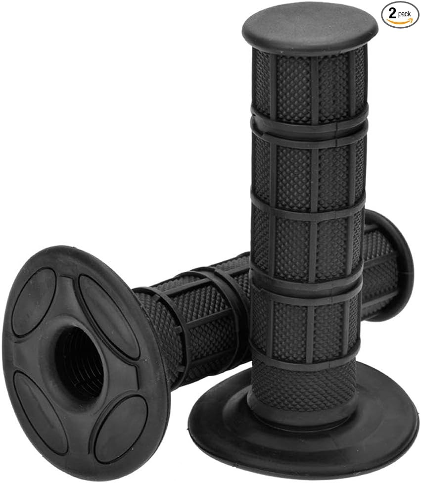 22mm 7/8″ Universal Motorcycle Anti-Slip Rubber Handlebar Grips f Color: Black