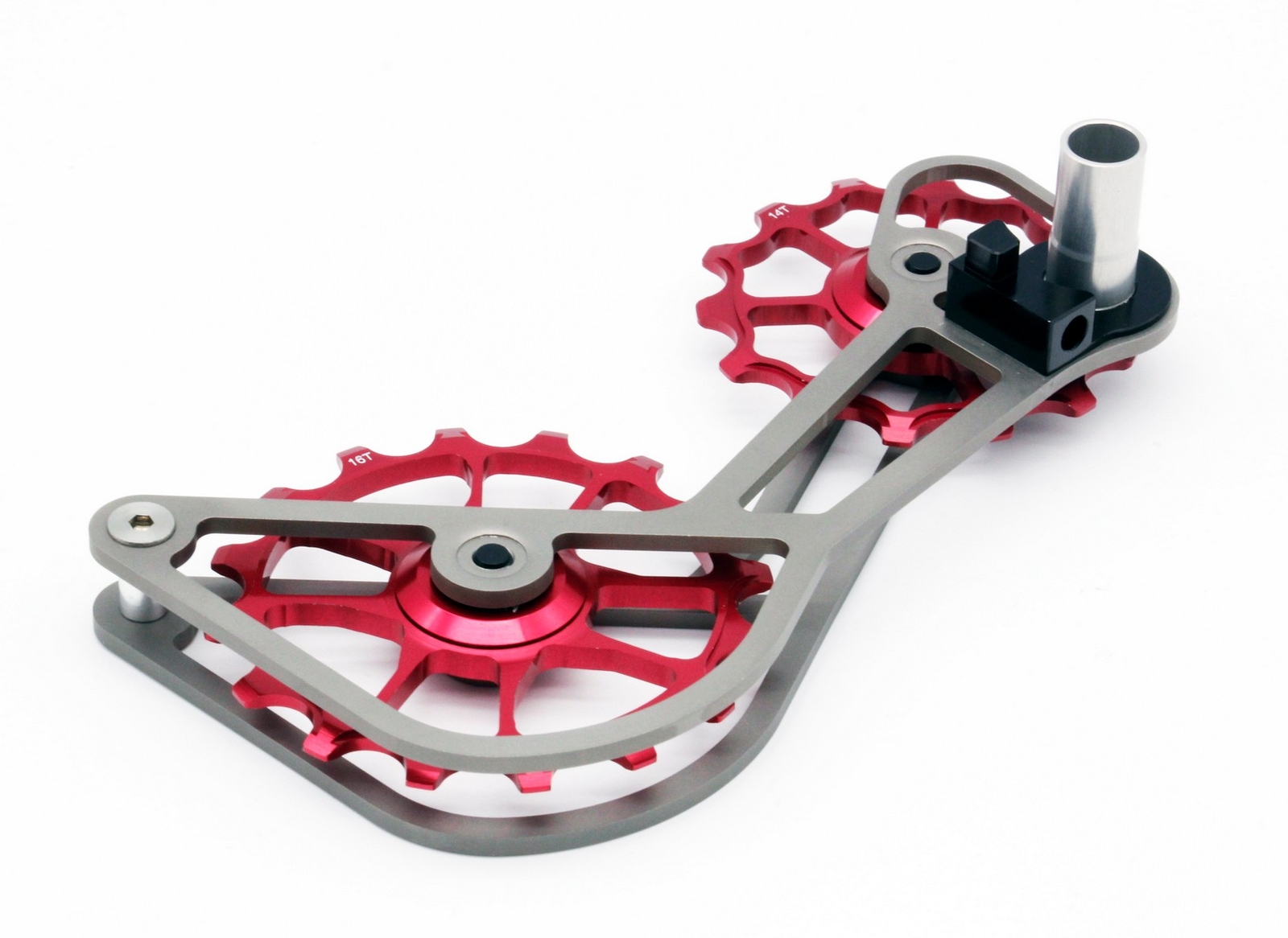 SwishTi Road Cycle Oversized Pulley Titanium Cage for Campy/Campagnolo Red
