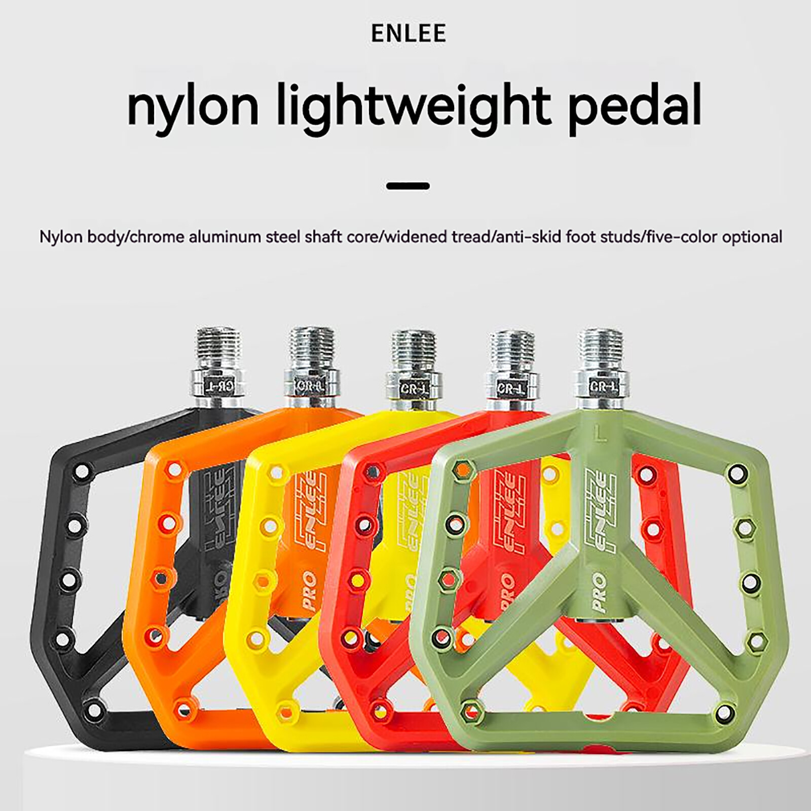 ENLEE 2PCS Mountain Bike Pedal Bicycle Wide Nylon Flat Sealed Bearings 9/16 inch