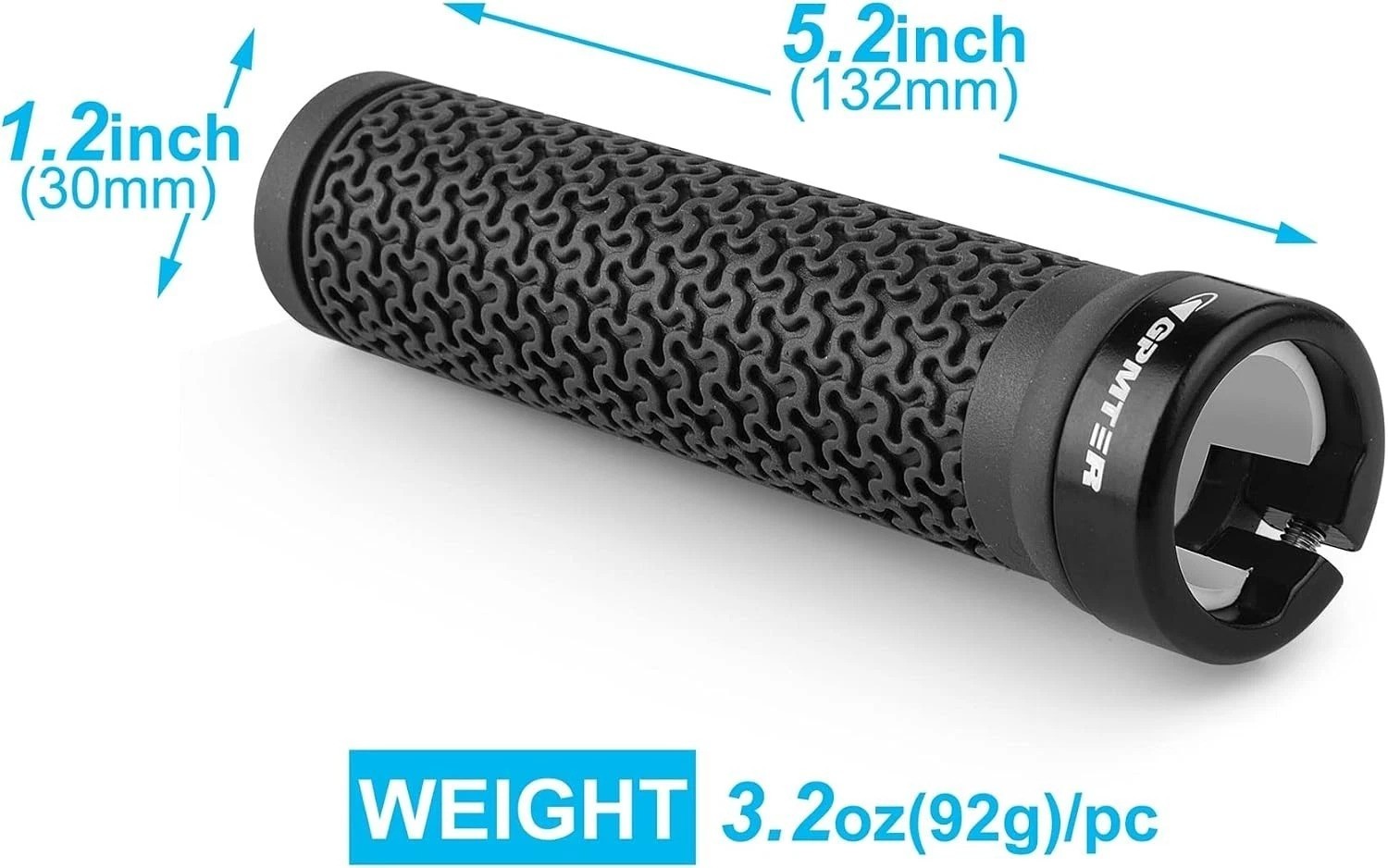 Bicycle Handlebar Grips 131mm Length Soft Rubber Lock On for Easy Installation