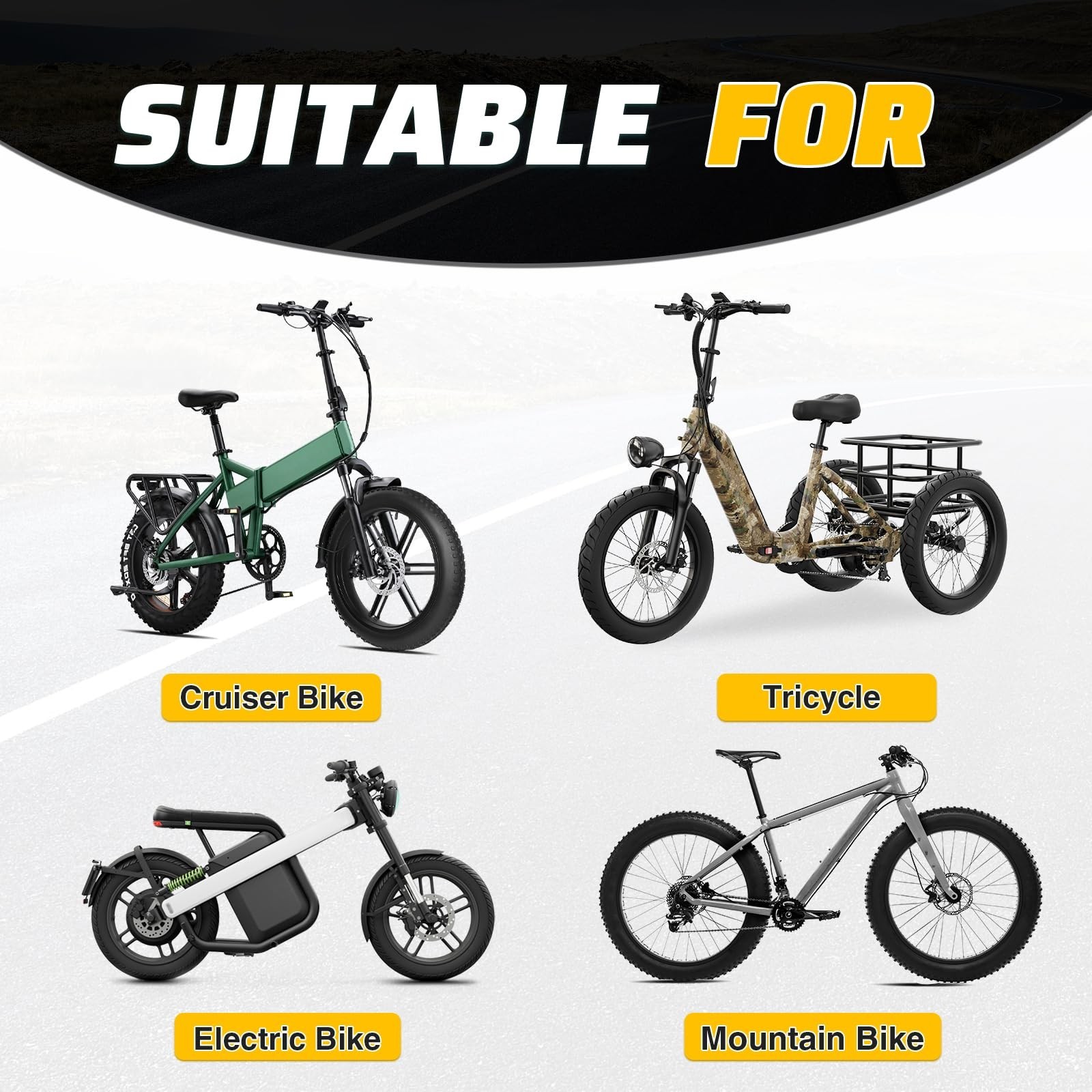 16/20/26 x 4.0 Fat Tire for Ebike, Mountain Bike, Tricycle, Ideal for Snow, M…