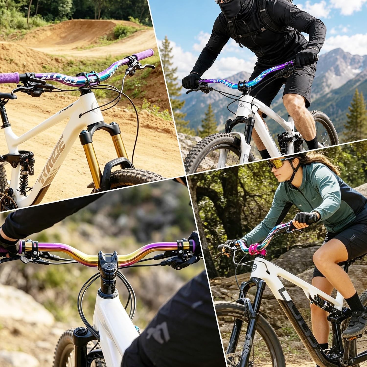 31.8mm Mountain Bike Handlebars, 55mm Rise Options, 780mm Cutable Width, Lightwe