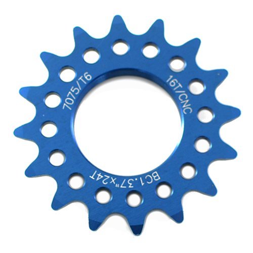 Taiwan Made 16T Tooth 7075 Alloy Fixie Fixed Gear Track Cog, Blue