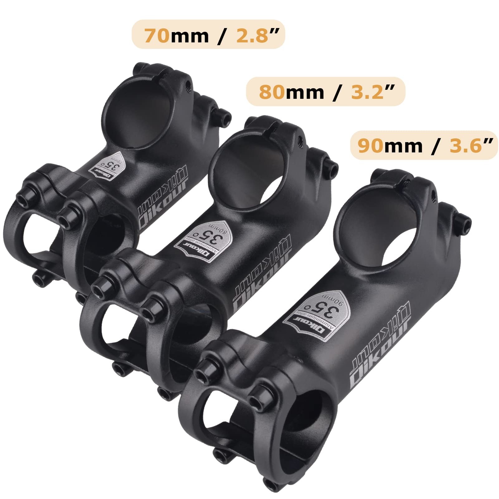 31.8 Handlebar Stem Riser 35 Degree Bike Stem 70mm 80mm 90mm Bicycle Stem MTB…