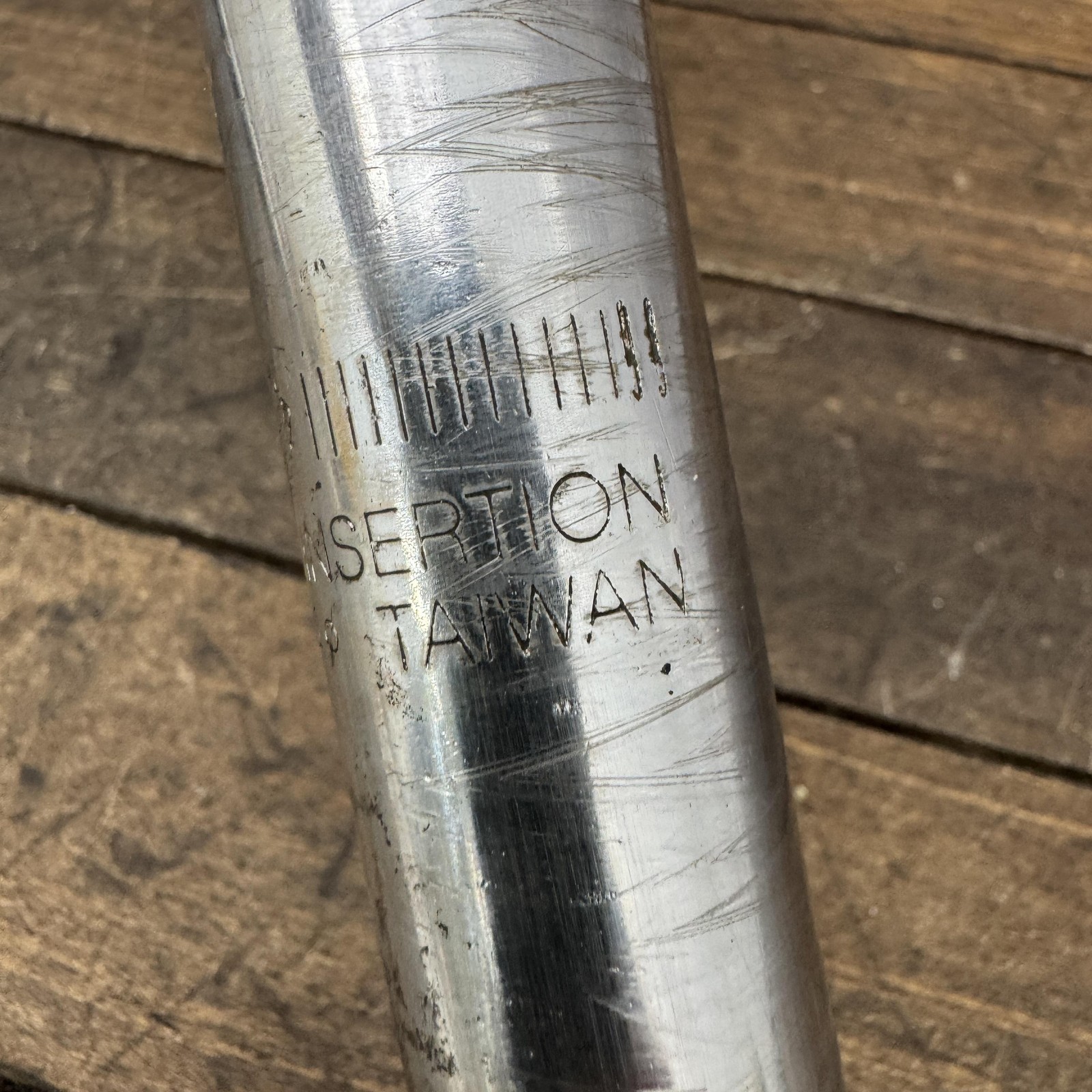 Vintage Diamond Back BMX Seatpost 25.4 mm Silver Mid School Drain Pipe Layback