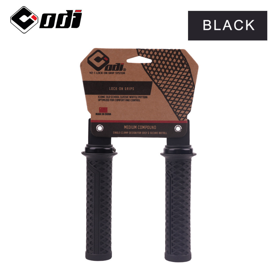 ODI VS-21 MTB Handlebar Grips Lock-On Silicone Waffle Pattern Anti-Slip 130mm