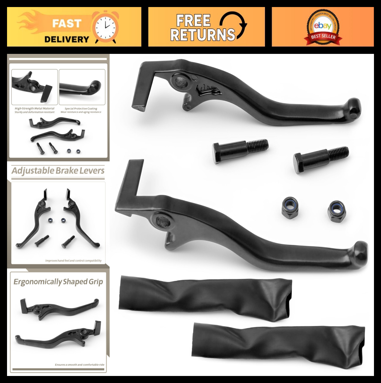 Adjustable Aluminum E-Bike Brake Levers for Electric Dirt Bike & Motorcycle – Bl