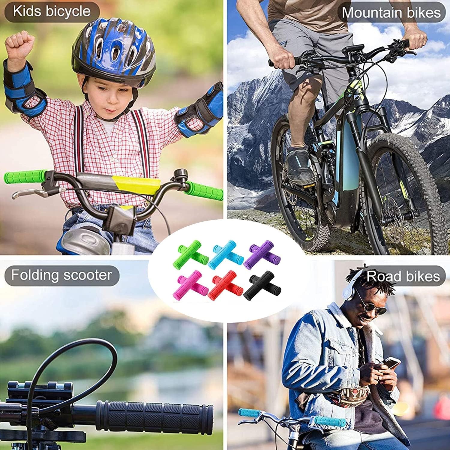Universal Kids Bike Handlebar Grips – Non-Slip, 4.72″ with Tassels for All Bikes