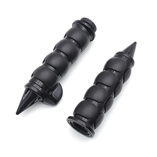 TRHB114E-25- Motorcycle Black 25mm 1″ Spike Handlebar Grips Throttle Boss
