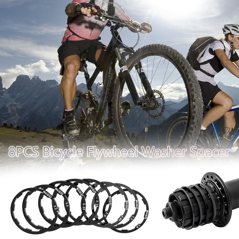 8PCS Bicycle Flywheel Washer Spacer Cassette Headset Gasket Hub Bottom Bracke…