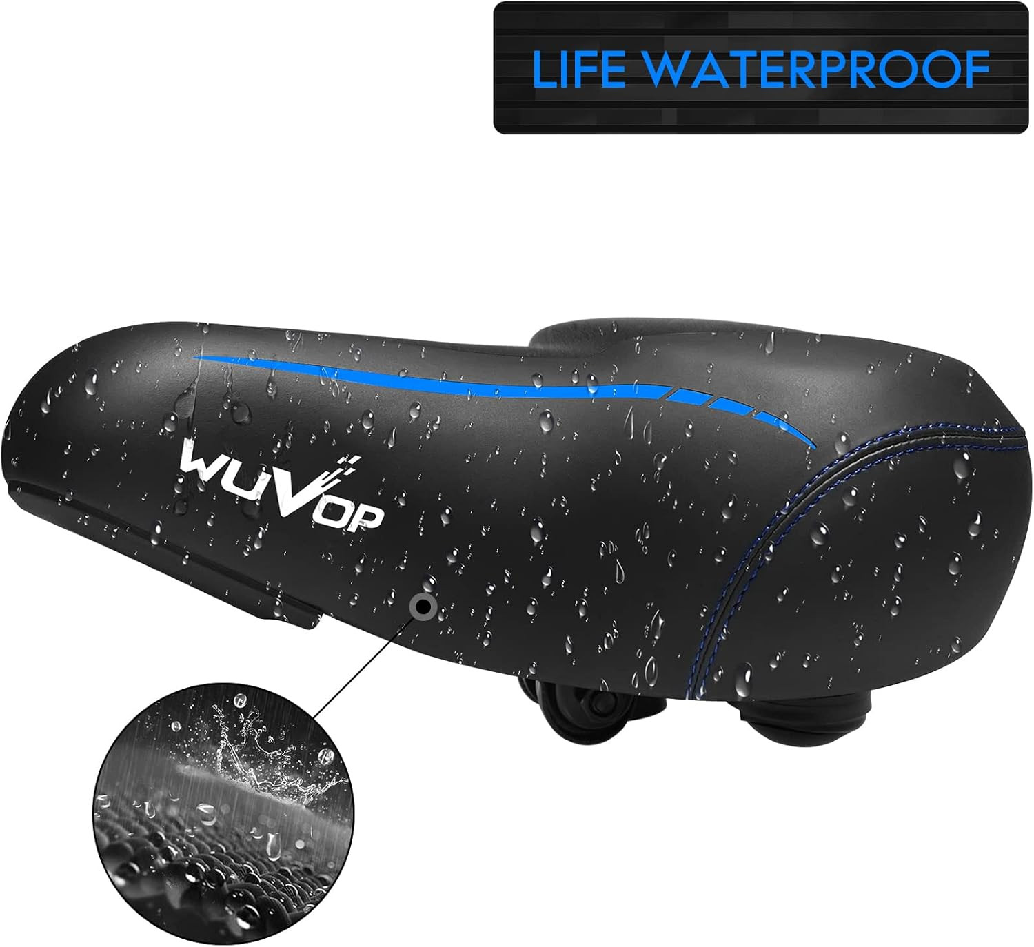 Oversized Bike Seat, Wide Bicycle Seat for Women Men Comfort, Universal Waterpro