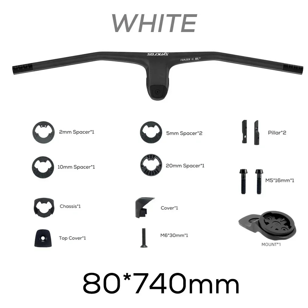 740MM -40 Degrees Full Carbon Fiber Integrated Cockpit MTB Bicycle Handlebars