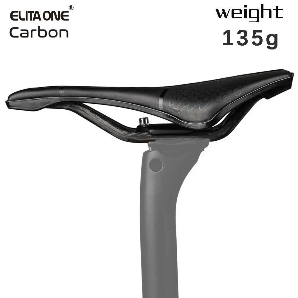 Elitaone 245X139Mm MTB Road Bike Saddle Carbon Rails Short Nose Hollow Bicycle S