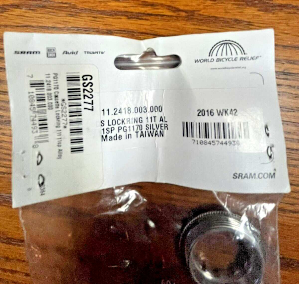 NOS-SRAM Cassette Lockring PG-1170-11 Speed-11 Tooth smallest