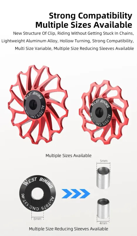 2025 MTB Rear Derailleur CNC Pulley Wheel 11T 13T Ceramic Bearing Lightweight