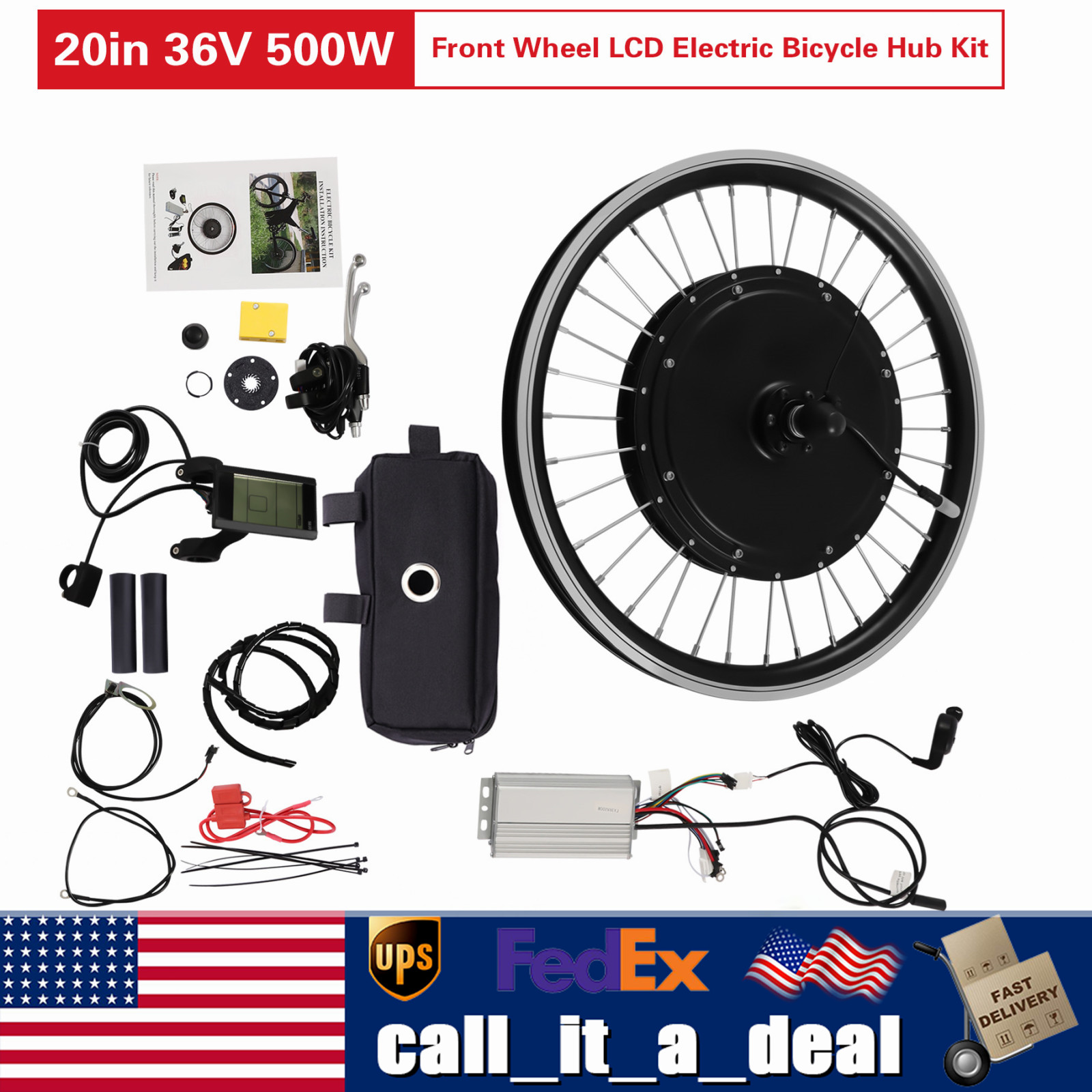 36V 500W Electric Bicycle Motor Conversion Kit Front Wheel E bike Hub Motor Kit