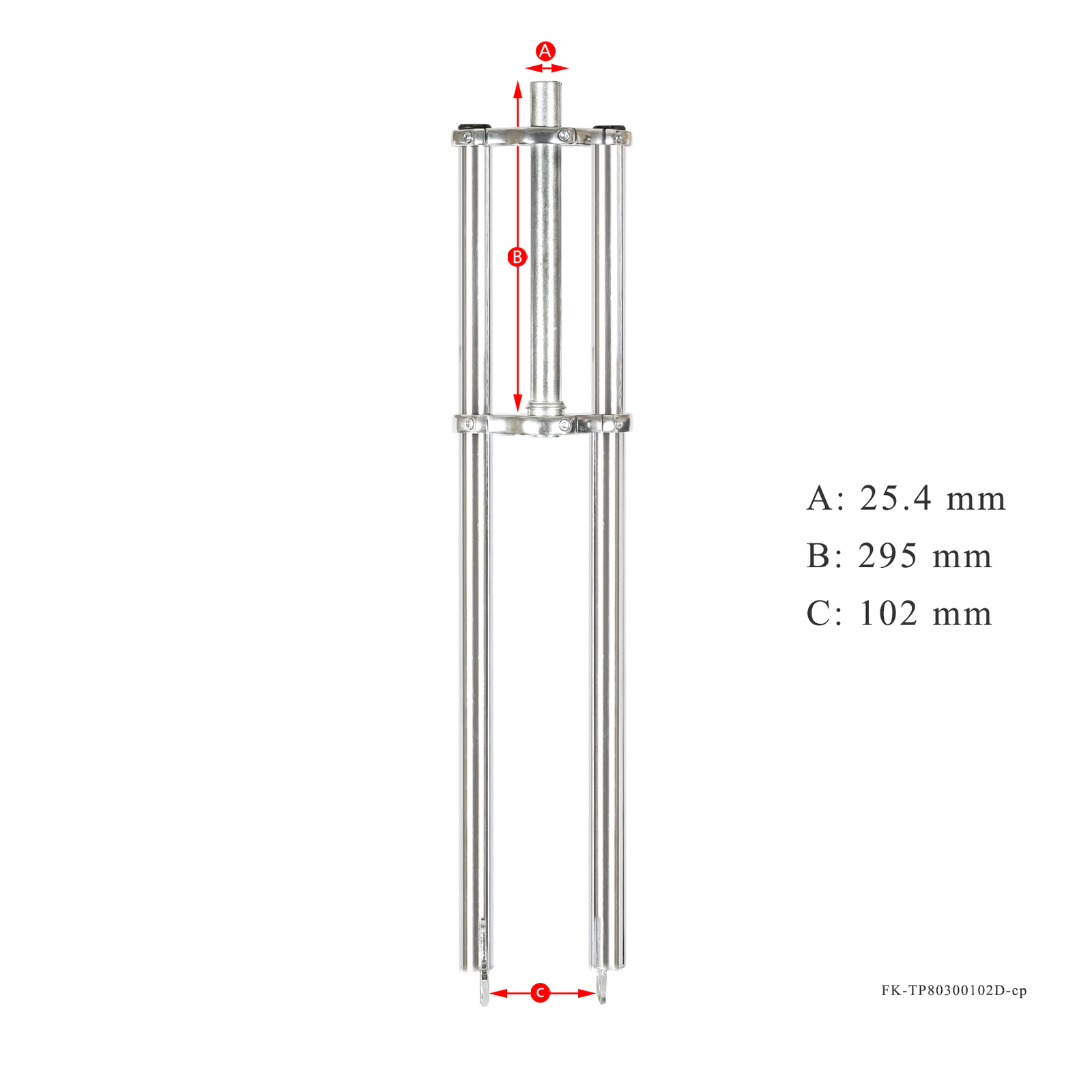 Triple Tree 1” Bike Fork Threadless 25.4mm Steerer Diameter for Disc Brake