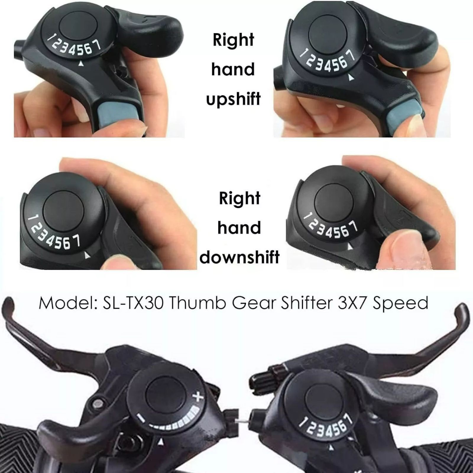 3×7 21-Speed Shifters w/Durable Construction Aluminum Steel & Premium Plastic