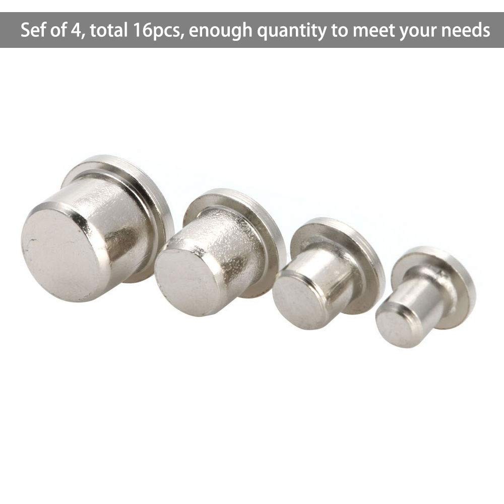 Saipe 16 Pcs Wood 6mm x 25mm, 8mm x 10mm x 12mm x Silver