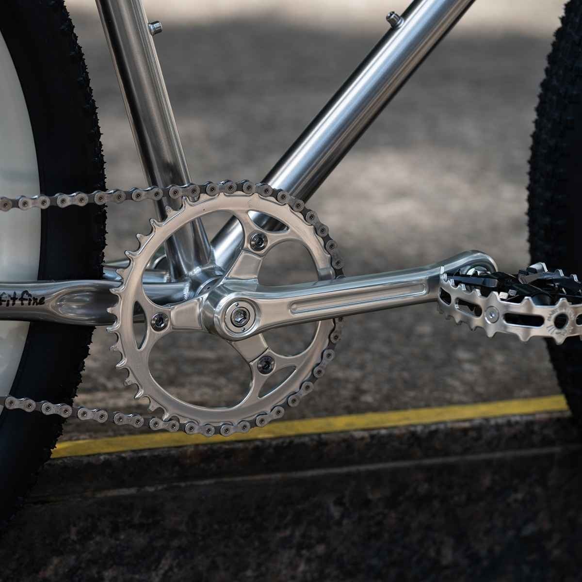 Blue Lug YMC Crankset, 1x 40t Chainring, 170mm, Square Taper, Silver, Japan