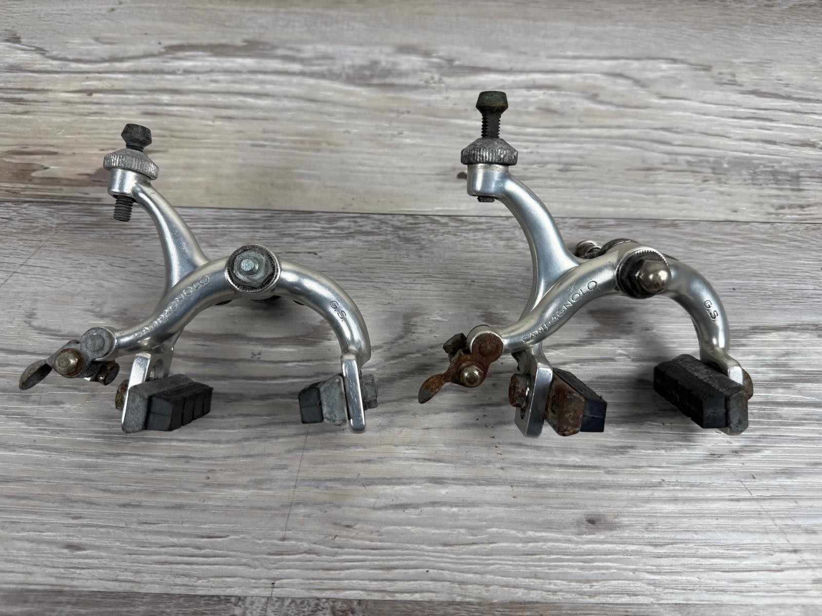 Vintage Campagnolo G.S. Caliper Brakes Set Silver GS Road Bike Side Pull Italy