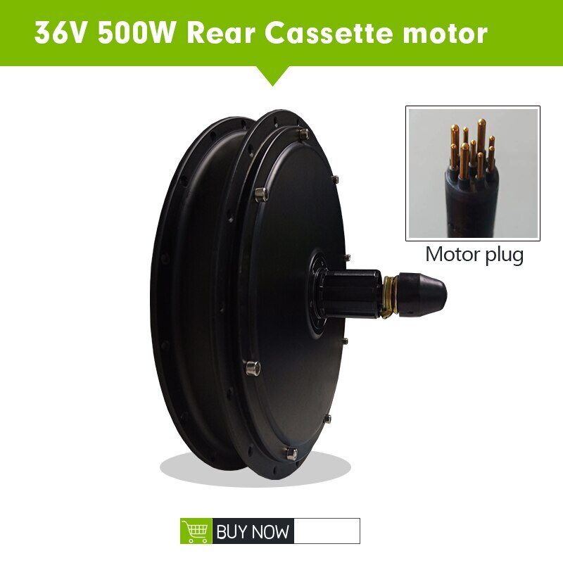 Ebike Motor 36V 48V 500W 1000W 1500W Brushless Gearless Rear Cassette Hub Motor