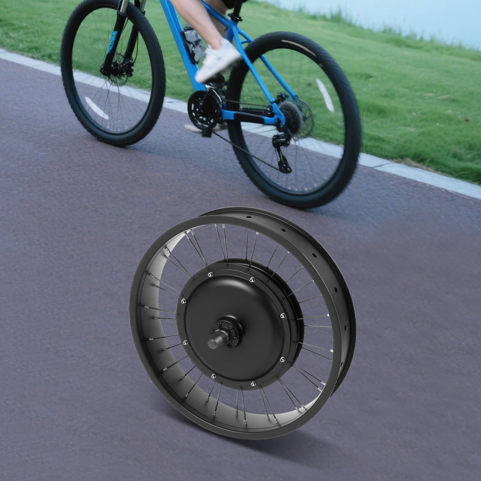 Electric Bicycle EBike Conversion Kit E-Bike Front Wheel Frame Kit 500 rpmUS
