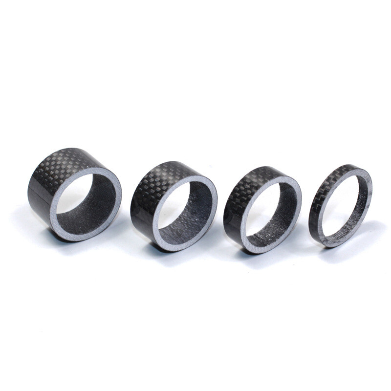 4 Pcs Carbon Fiber Bike Stem Headset Spacers Bicycle Fork Washers Gaskets 1-1/8″