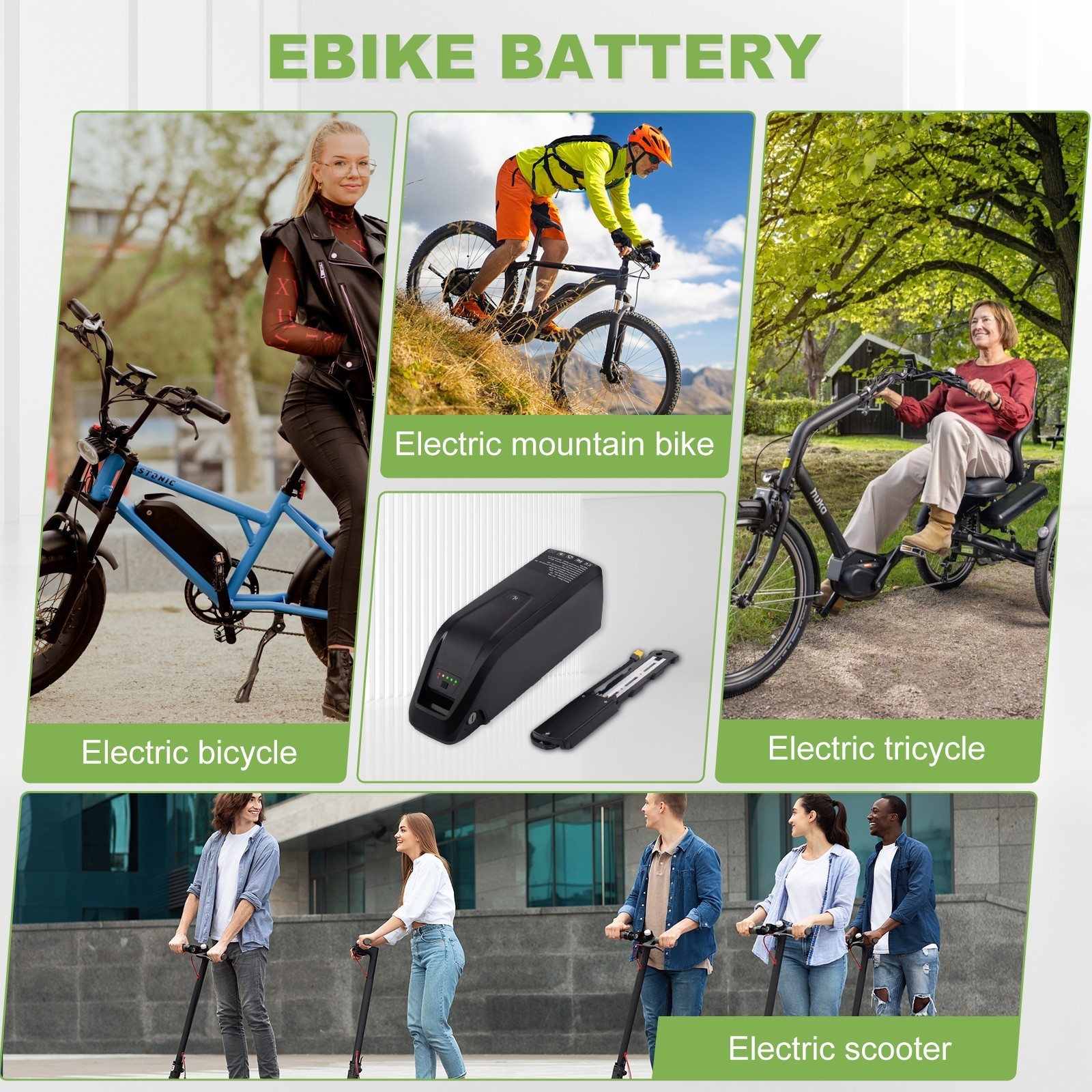 48V 15Ah Hailong Ebike Battery for 200W-1920W Electric Bike Lithium Battery BMS