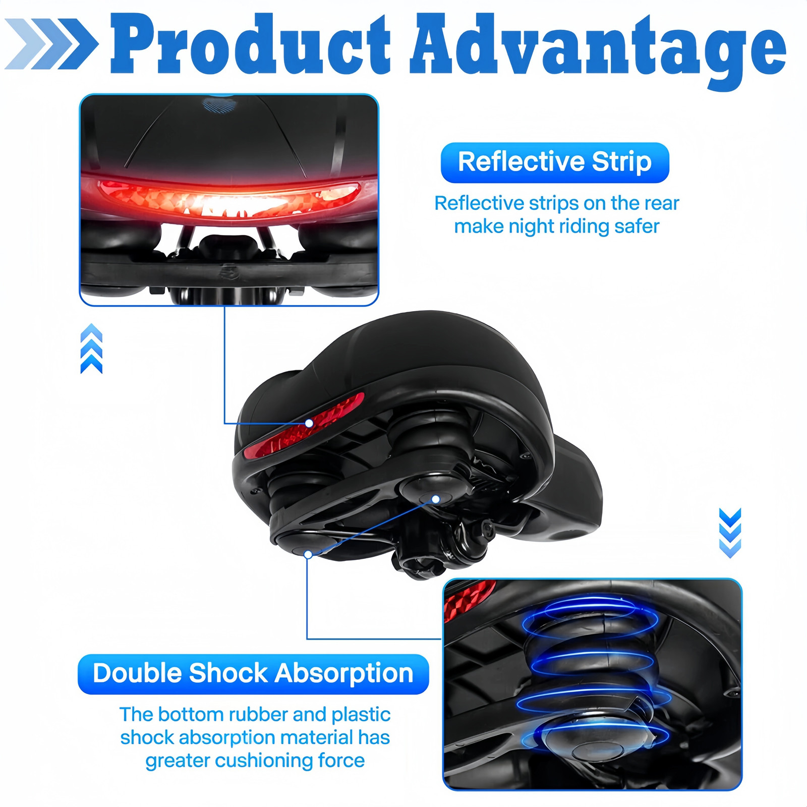 For bike Extra Wide Big Bum Bike Saddle Seat Bicycle Gel Pad Soft Comfort US