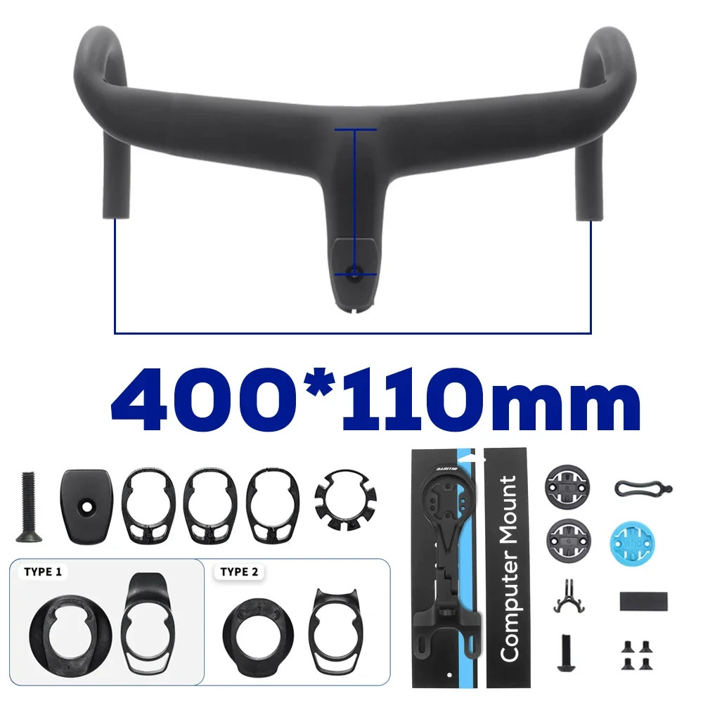 Super Light Full Carbon Integrated Cockpit Internal Cable Road Bicycle Handlebar