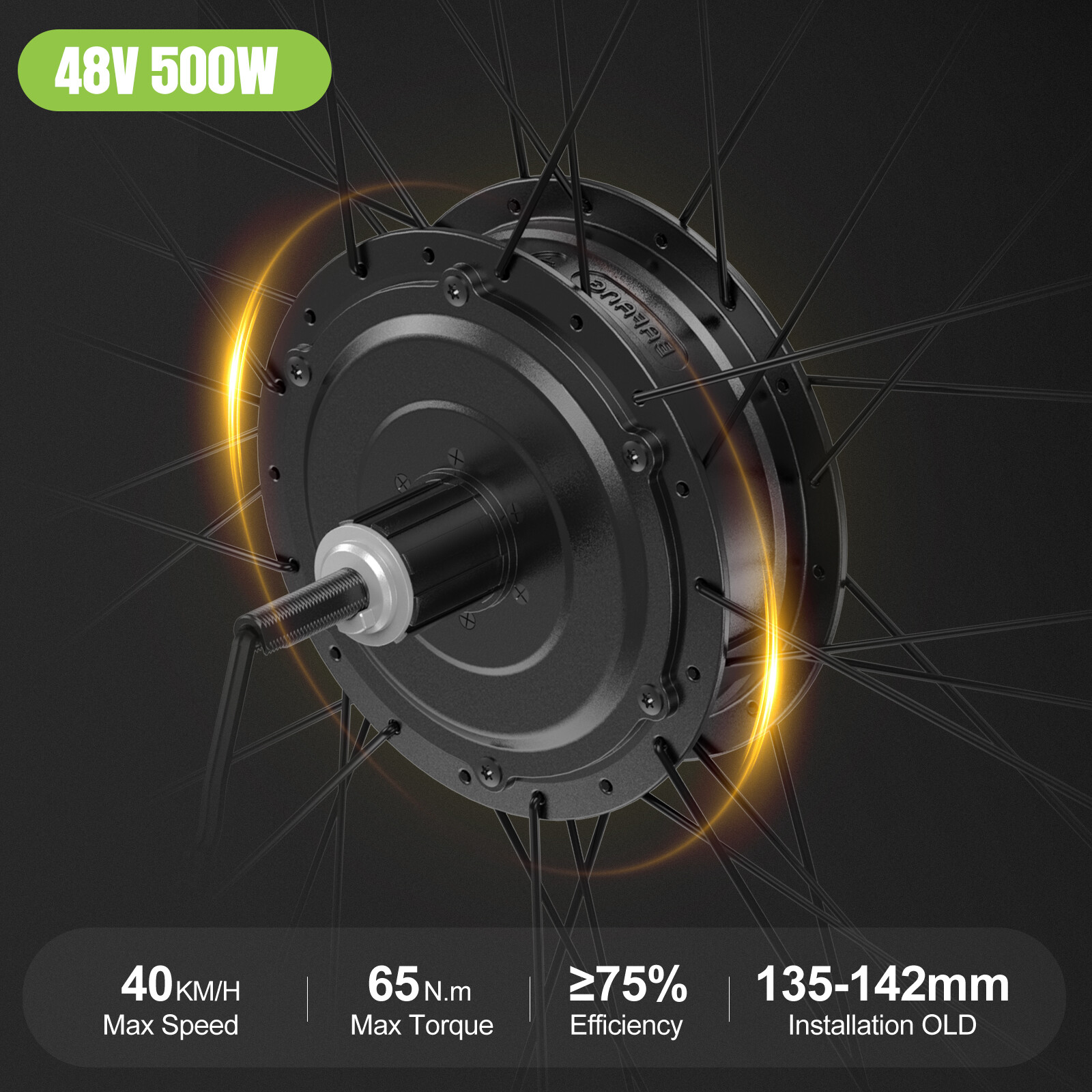 BAFANG 48V500W Rear Motor 20″26″ 27.5″700C DC Cassette V-Brake Conversion Kit