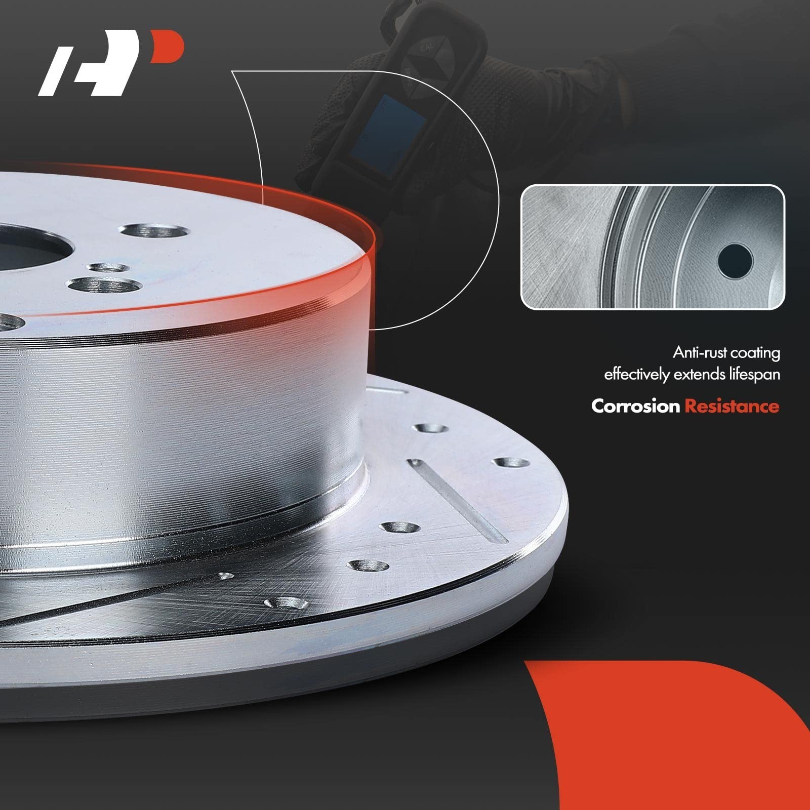 A-Premium 10.94 Inch (278mm) Rear Drilled and Slotted Disc Brake Rotors | Com…