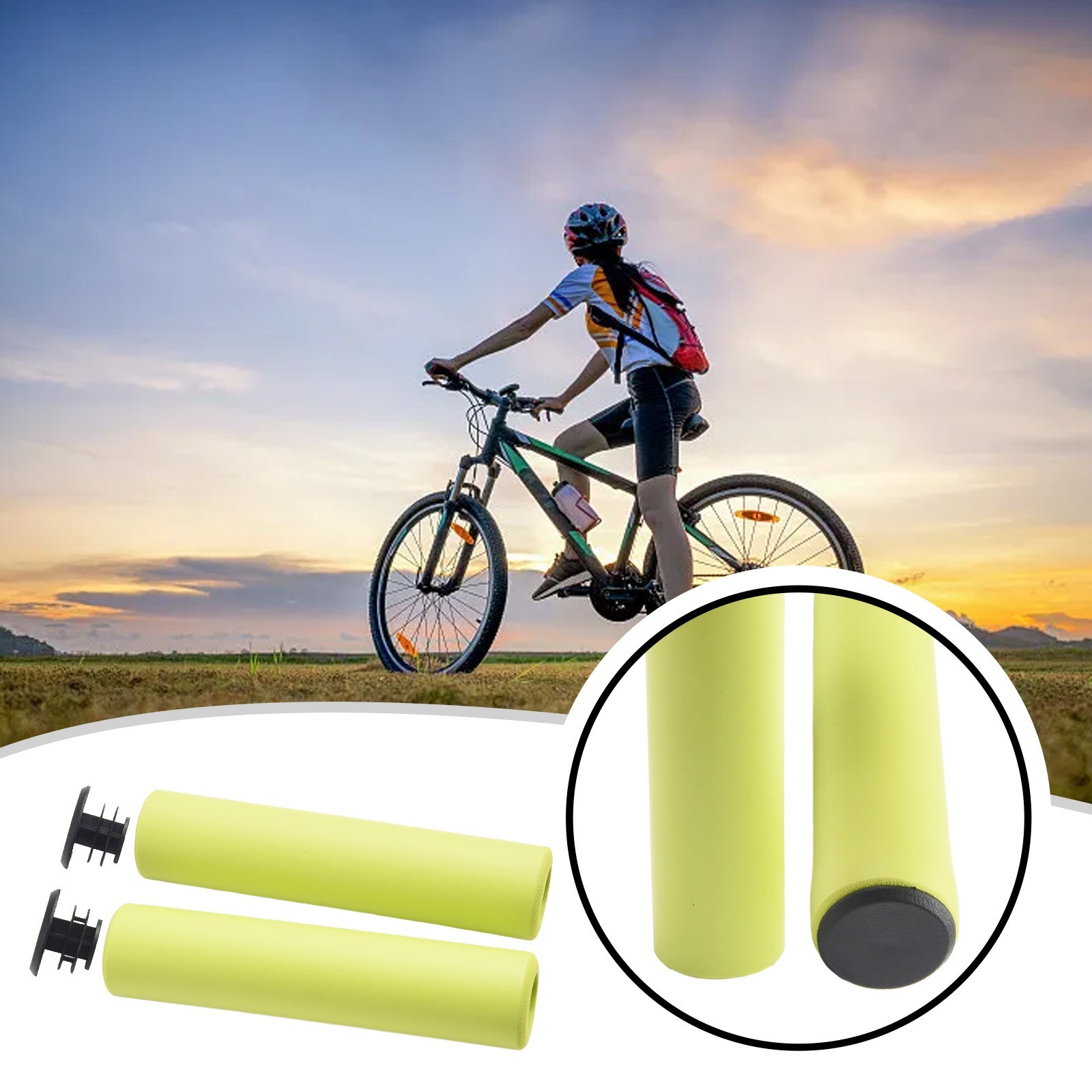 1 Pc MTB Soft Foam Silicone Sponge Handle Bar Grips Handlebar Cover Bike/Bicycle