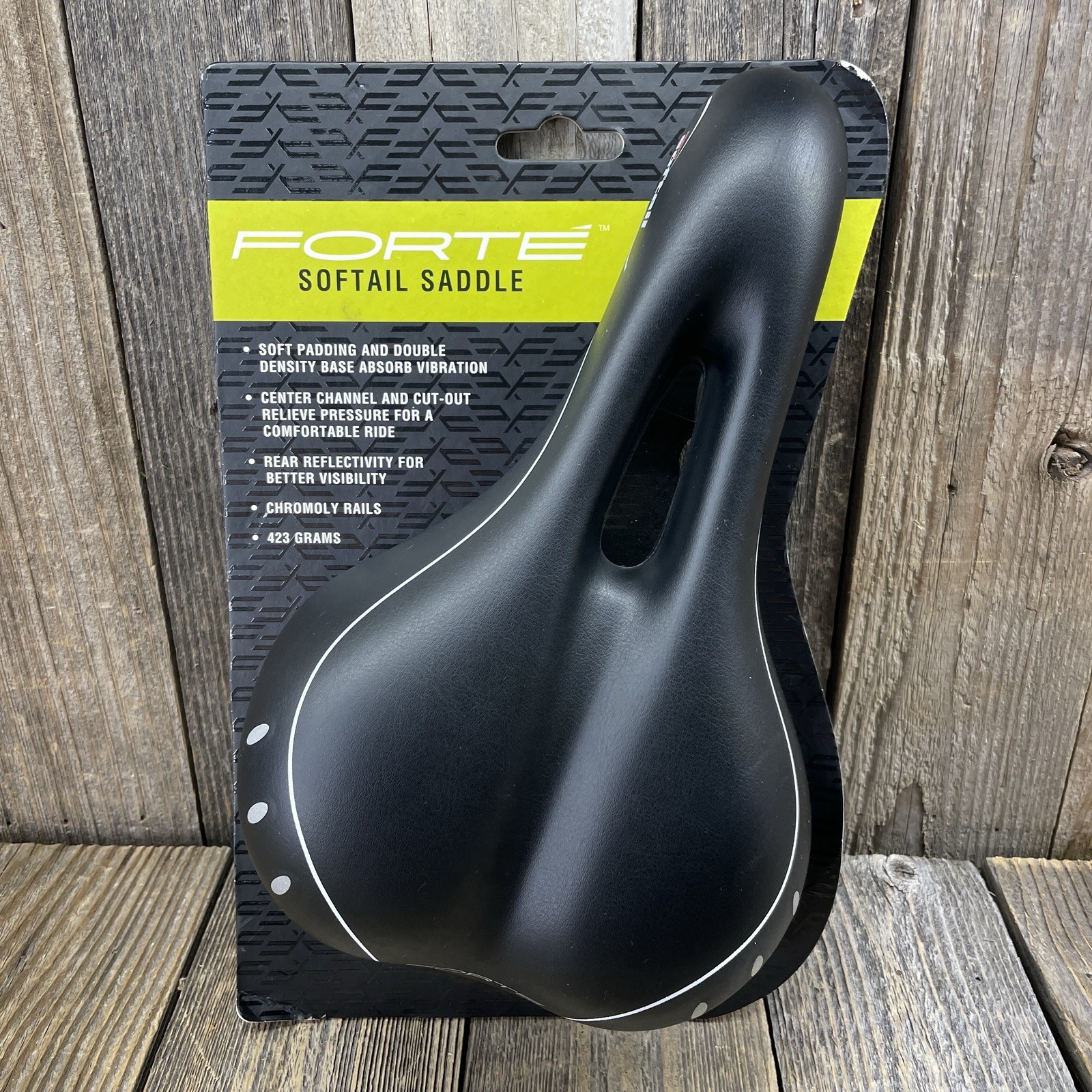 FORTE Softail Mens Comfort Bicycle Seat Saddle Soft Padded Black Chromoly Rails