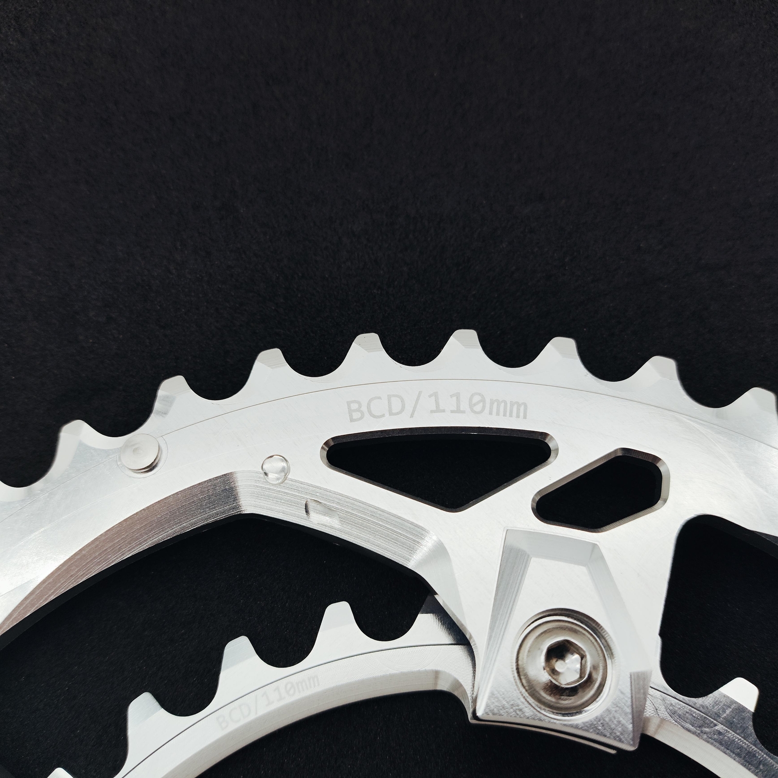 bikinGreen CNC 7075 Chainring 46/30T V4 BCD 110mm 5 Bolts 9-12 Sp Retro Silver