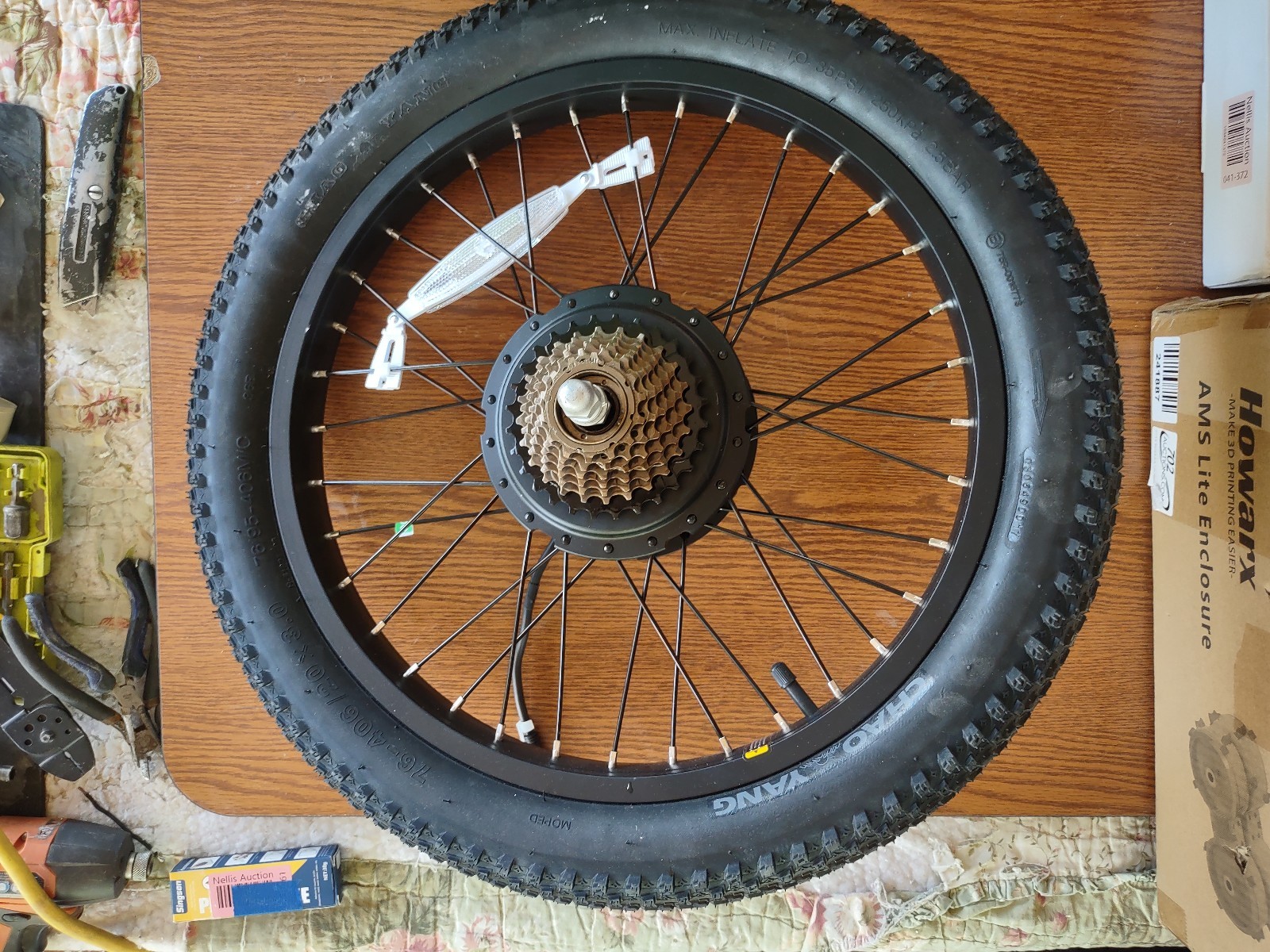 7 speed 48v 300-500 watt 20″ x 3″ ebike rear assembly