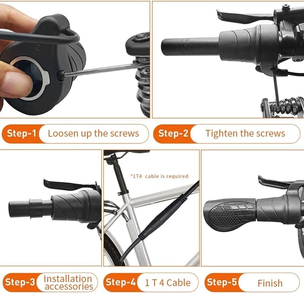76X Waterproof Half Twist Throttle for Electric Bikes – 24V to 72V Compatibility