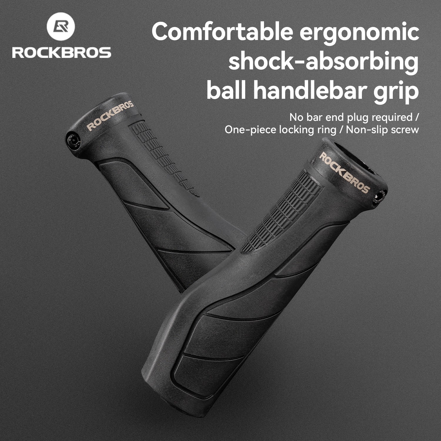 ROCKBROS Bike Grips Ergonomic Non-Slip Comfort Handlebar Grips Single Lock-on