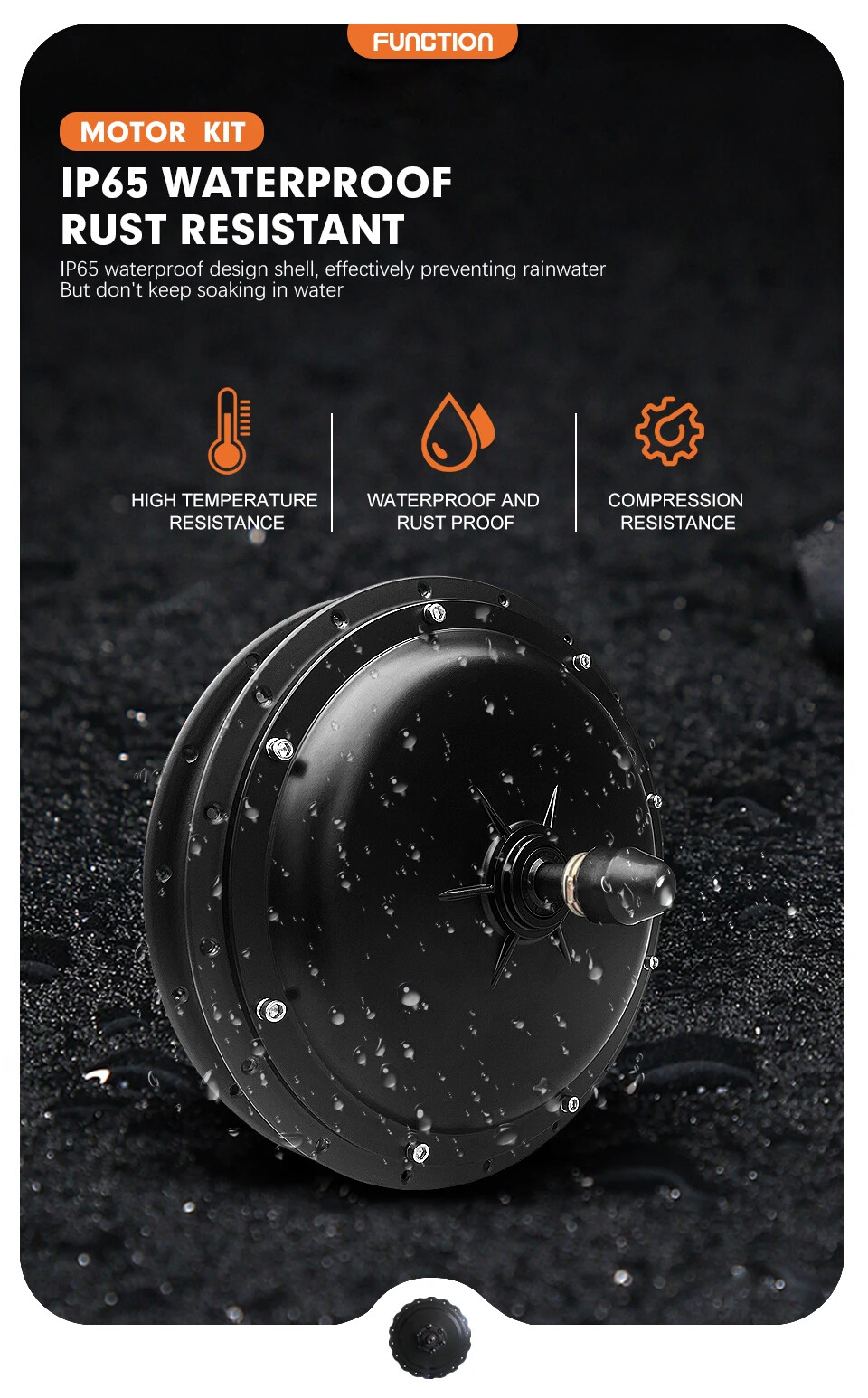 500W 1000W 1500W 20/24/26er Snow Fat Ebike Front Hub Motor for Dropout 135mm
