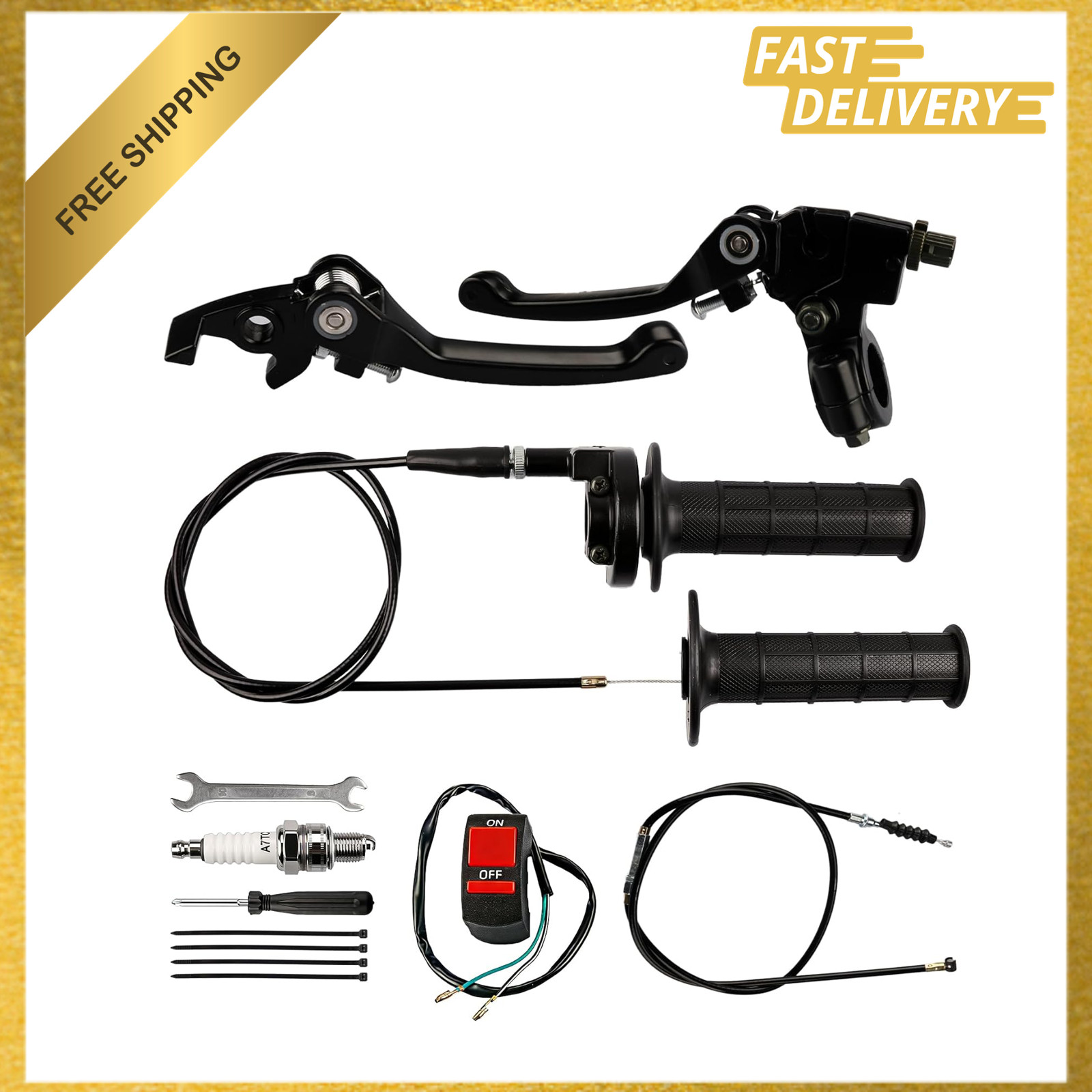 Brake Lever Cable Kit for Dirt Bike Motorcycle Clutch Throttle Handle Grips 7/8