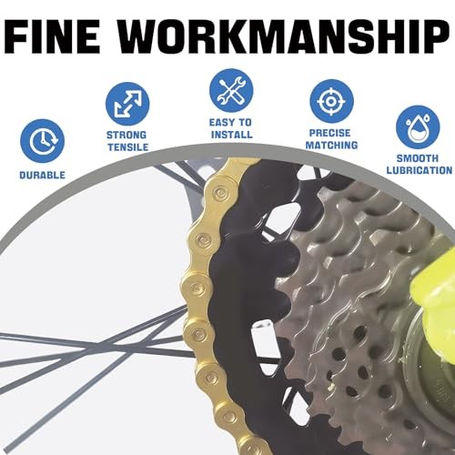 6/7/8/9/10/11/12 Speed Bike Chain – High-Strength, Durable & Gold-9-Speed